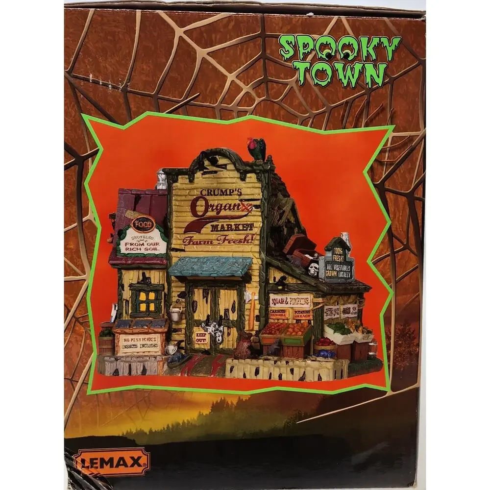 Lemax Spooky Town 2012 CRUMP'S ORGANIC MARKET 25329 LIGHTED HALLOWEEN Building